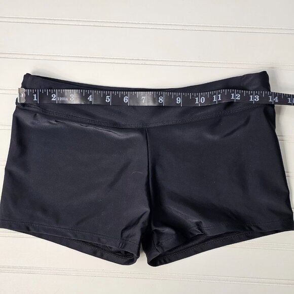 Women's Blue Layered Multicolor Striped Boy Short Racerback Tankini Set Size S - Picture 13 of 14